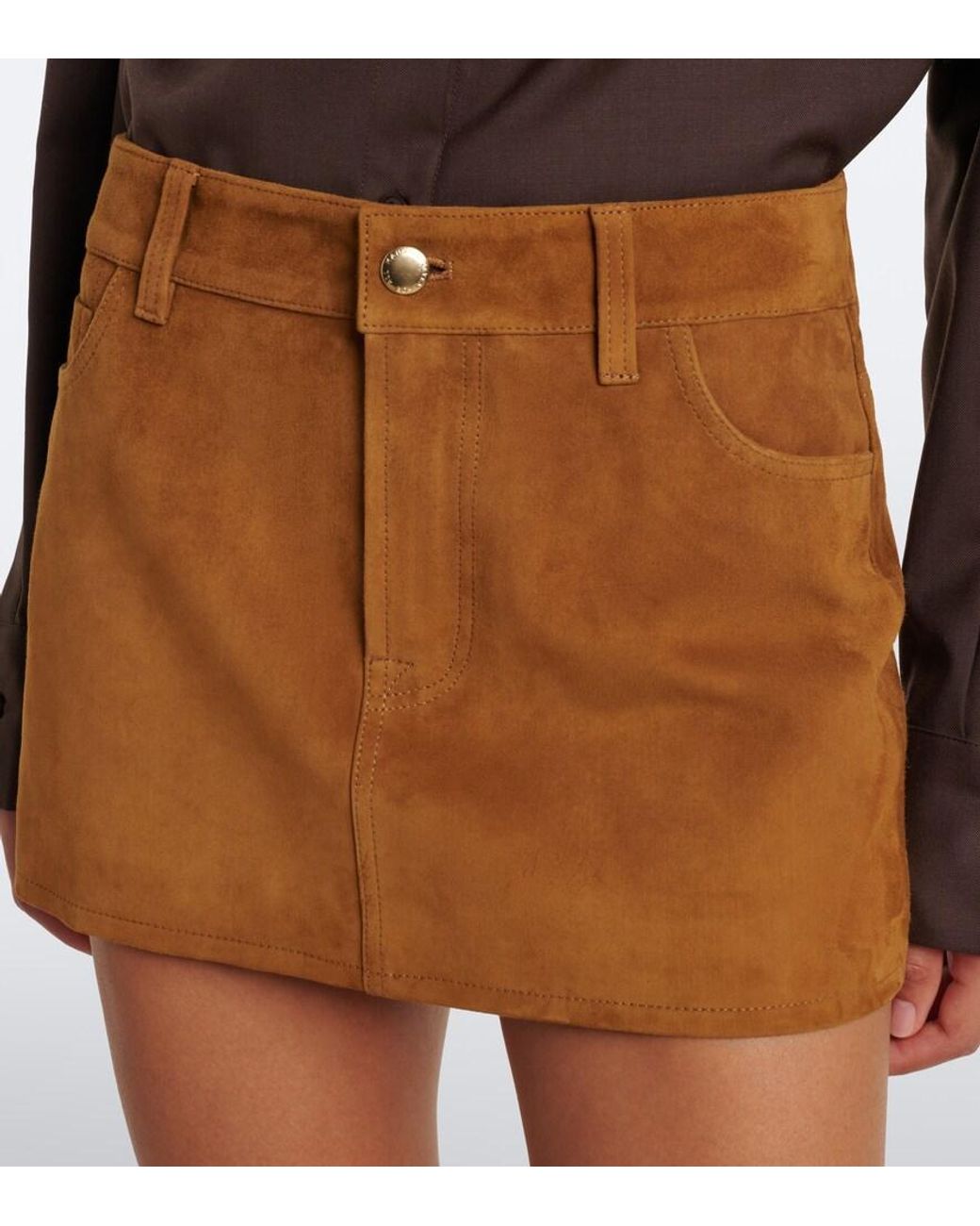 7 For All Mankind Brown Cherry Suede Miniskirt
