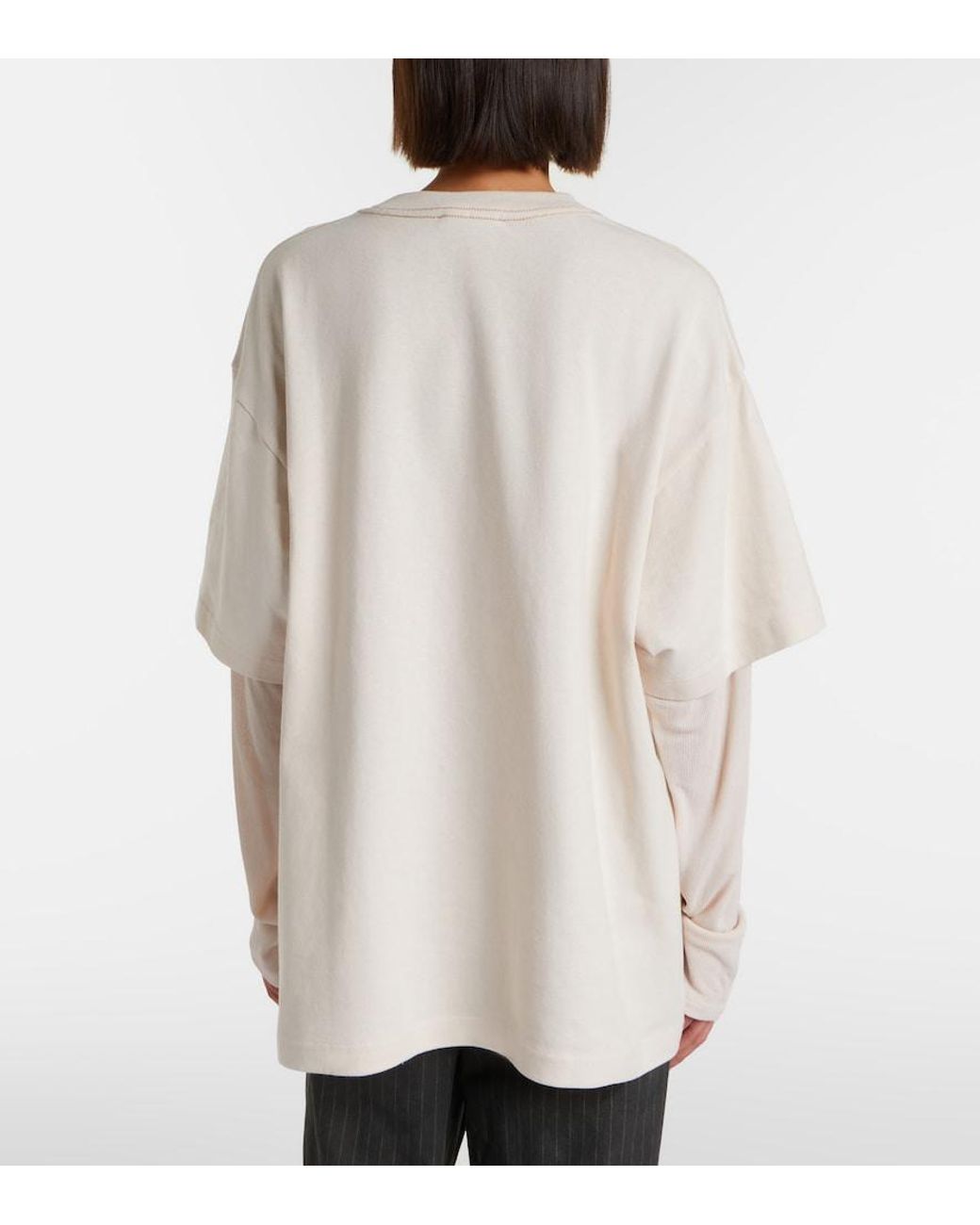 Acne Natural Layered Logo Cotton Jersey T-Shirt