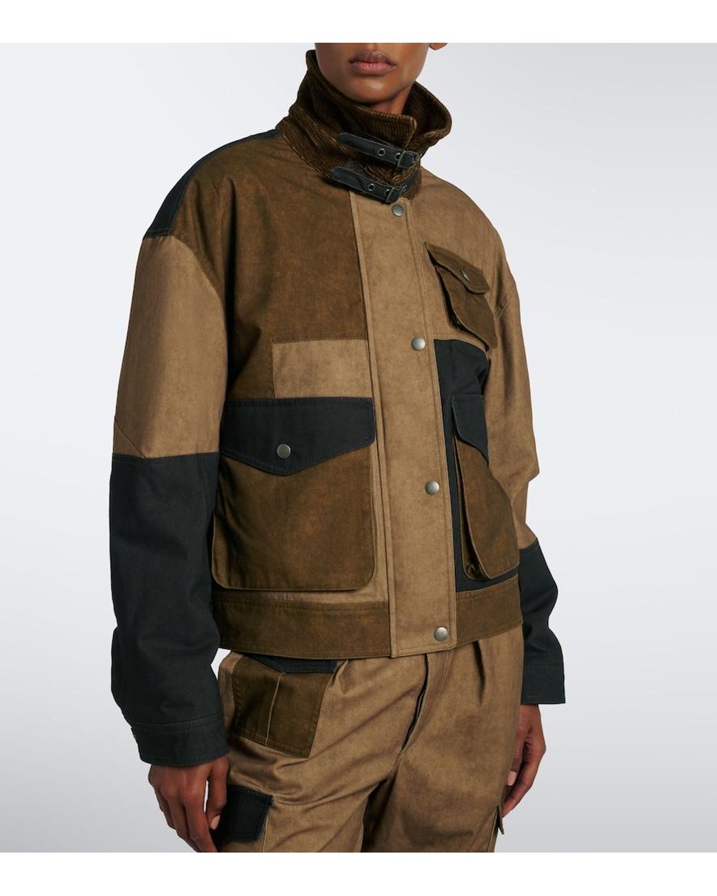Isabel Marant Brown Risla Patchwork Cotton Jacket