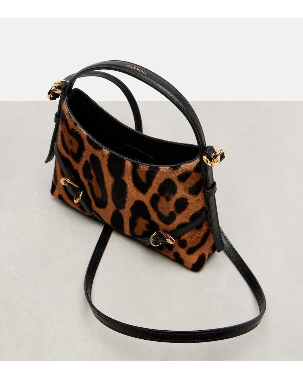 Givenchy Brown Voyou Mini Calf Hair Shoulder Bag