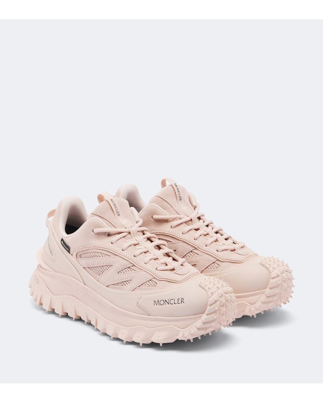 Moncler Pink Trailgrip Gtx Suede Sneakers