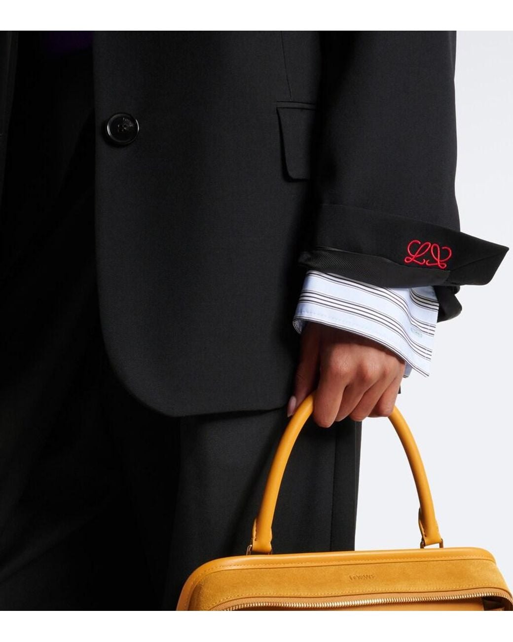Loewe Black Double L Double-Breasted Wool Blazer