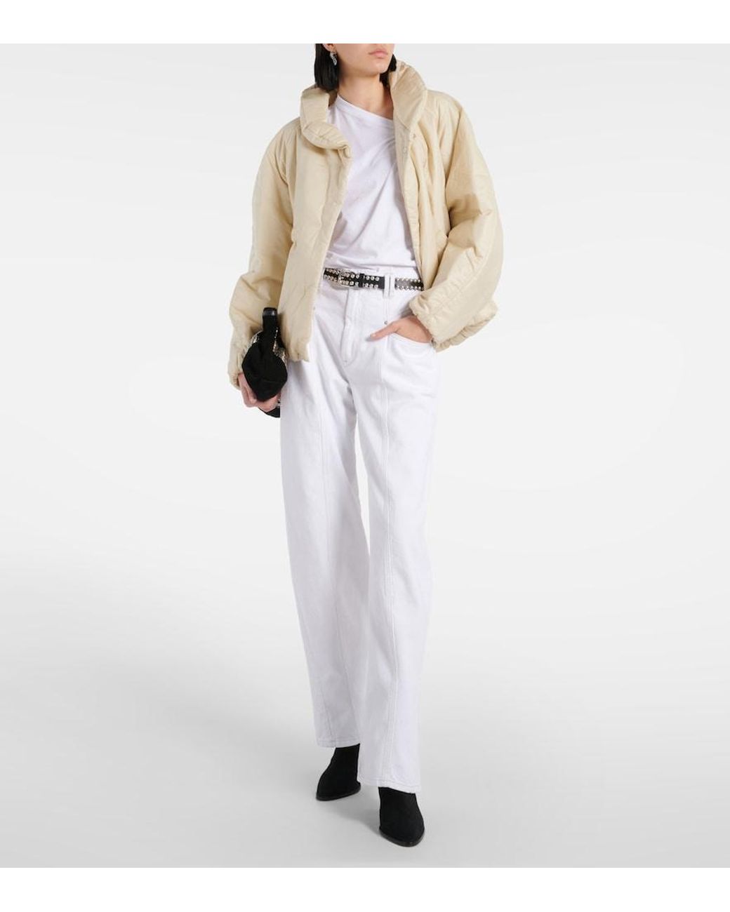 Isabel Marant Natural Dylany Padded Cotton-Blend Jacket