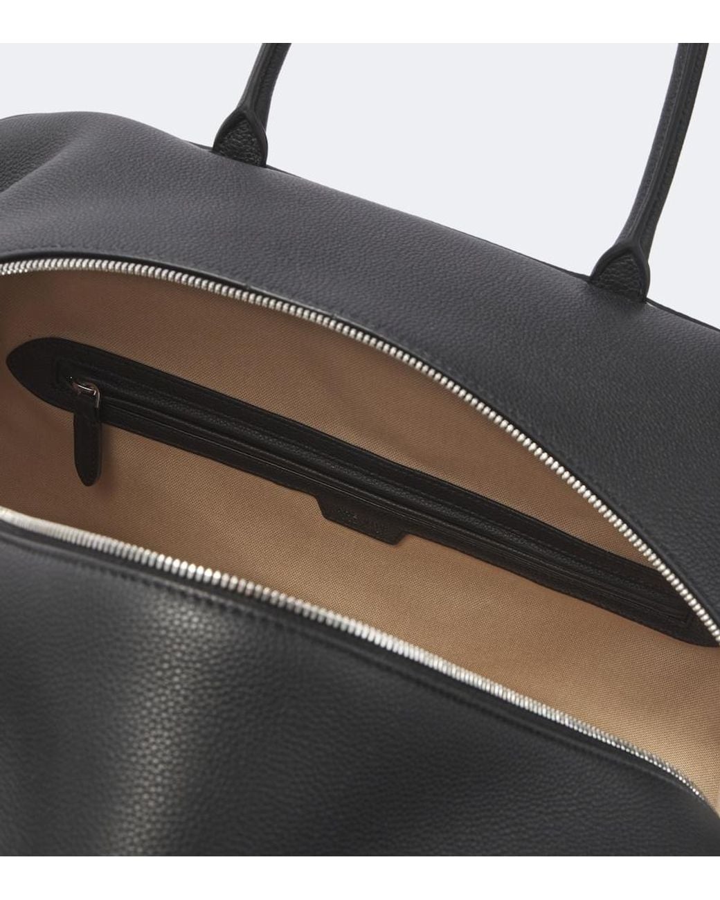 The Row Black Marco Leather Duffel Bag for men