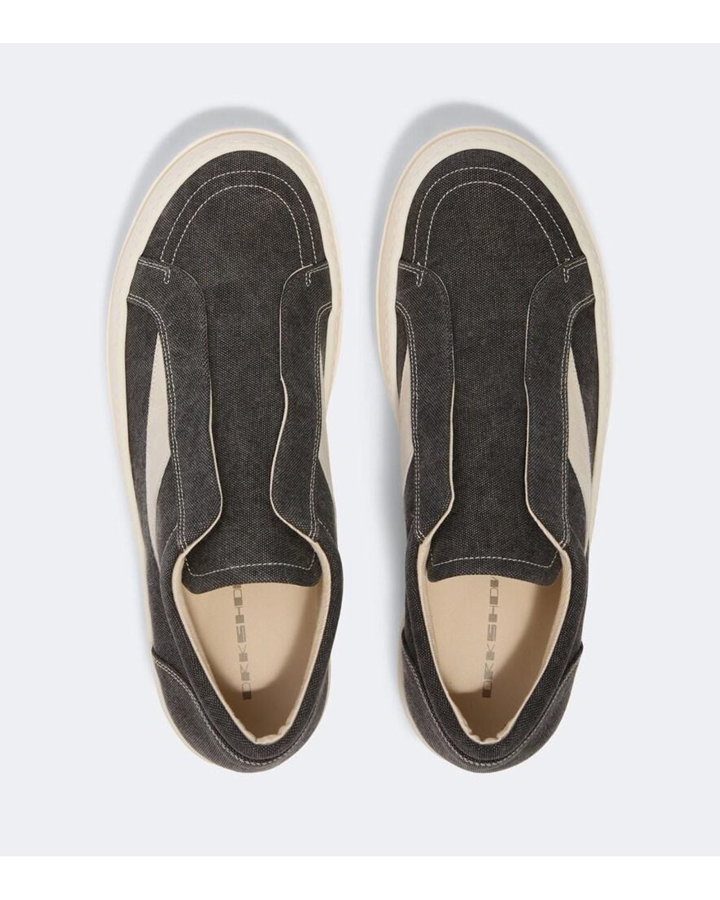 Rick Owens Gray Drkshdw Suede-Trimmed Slip-On Shoes for men