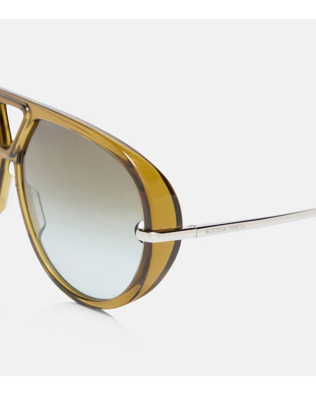 Bottega Veneta Brown Drop Aviator Sunglasses