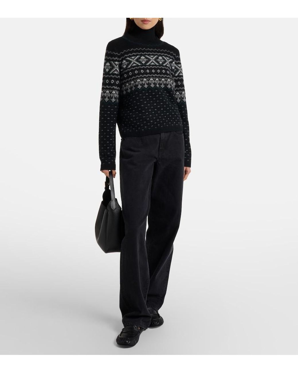 Pullover Fair Isle di Vince in Black