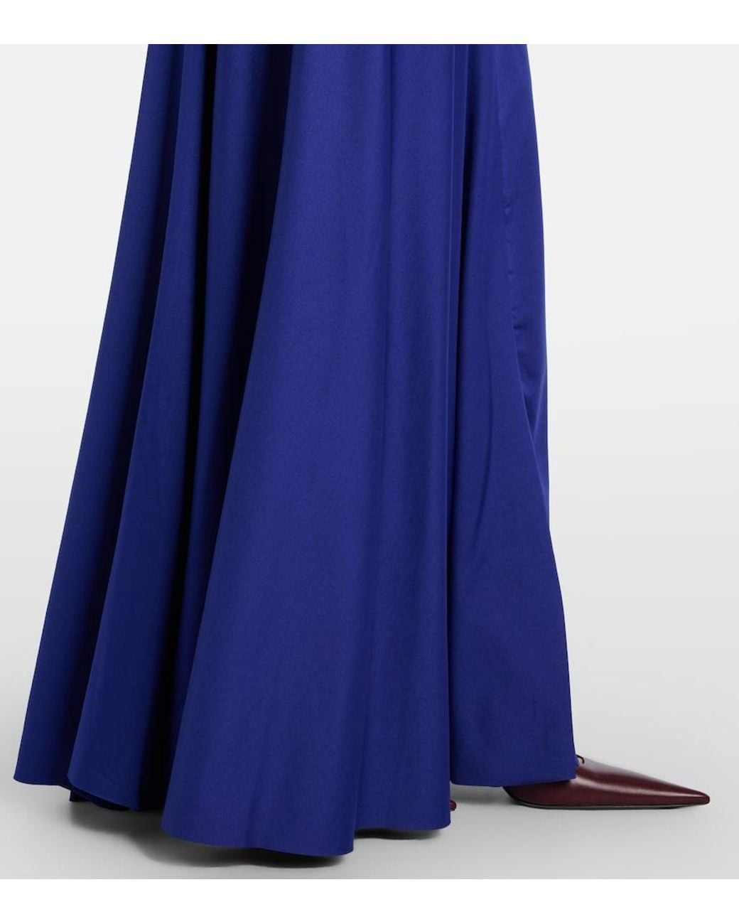 Victoria Beckham Blue Asymmetric Draped Gown