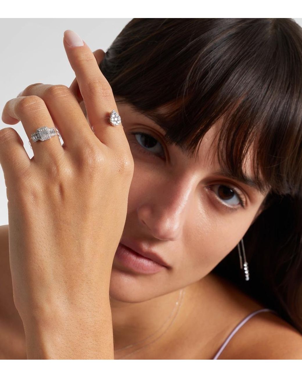 PERSÉE White Floating 18Kt Ring With Diamonds