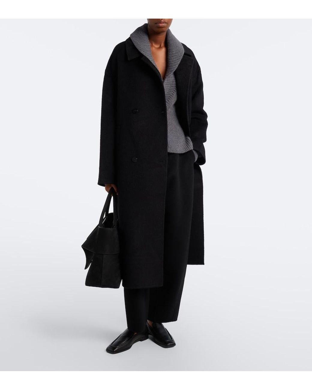 Lisa Yang Black Double Wool And Alpaca Coat