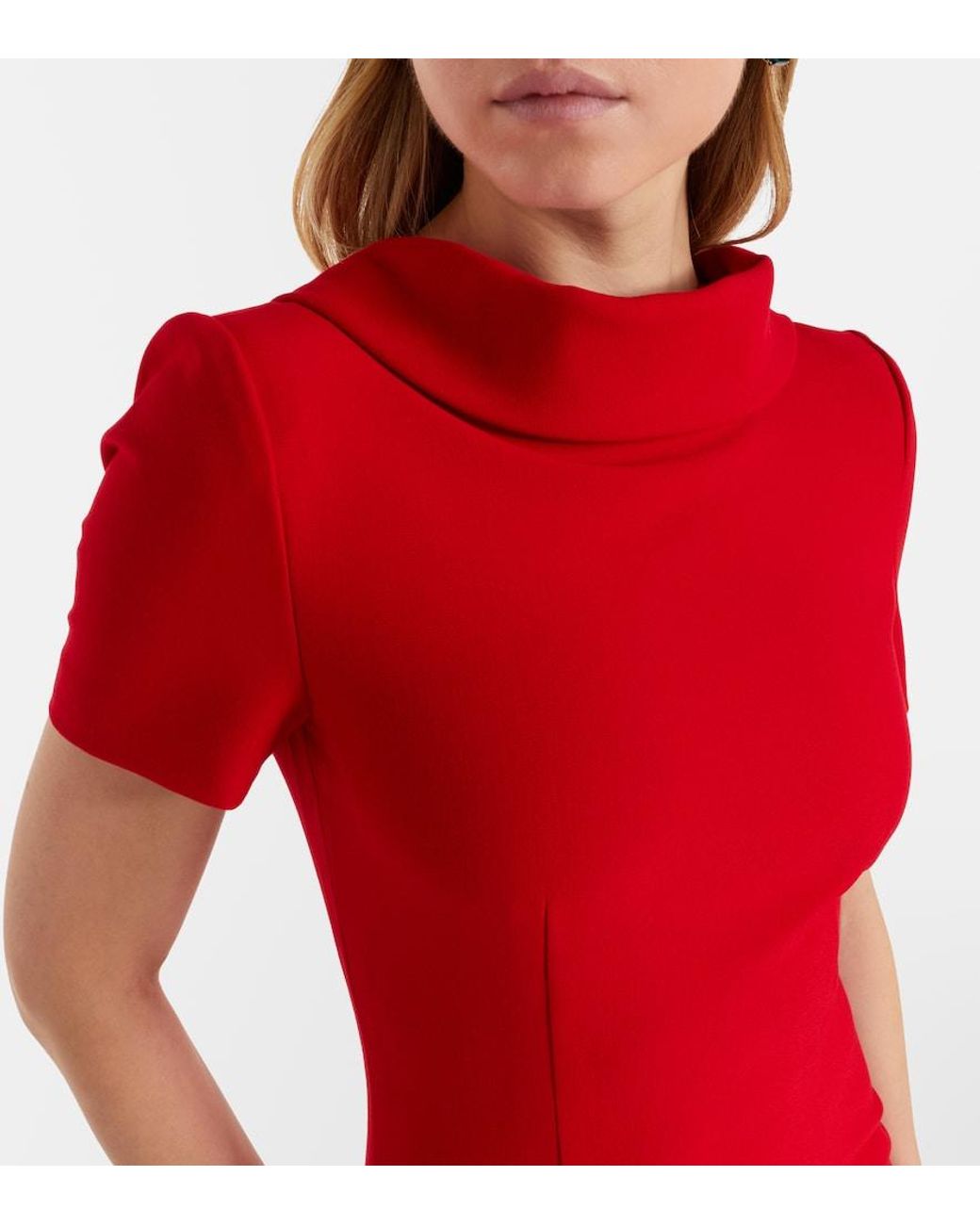 Roland Mouret Red Crepe Maxi Dress