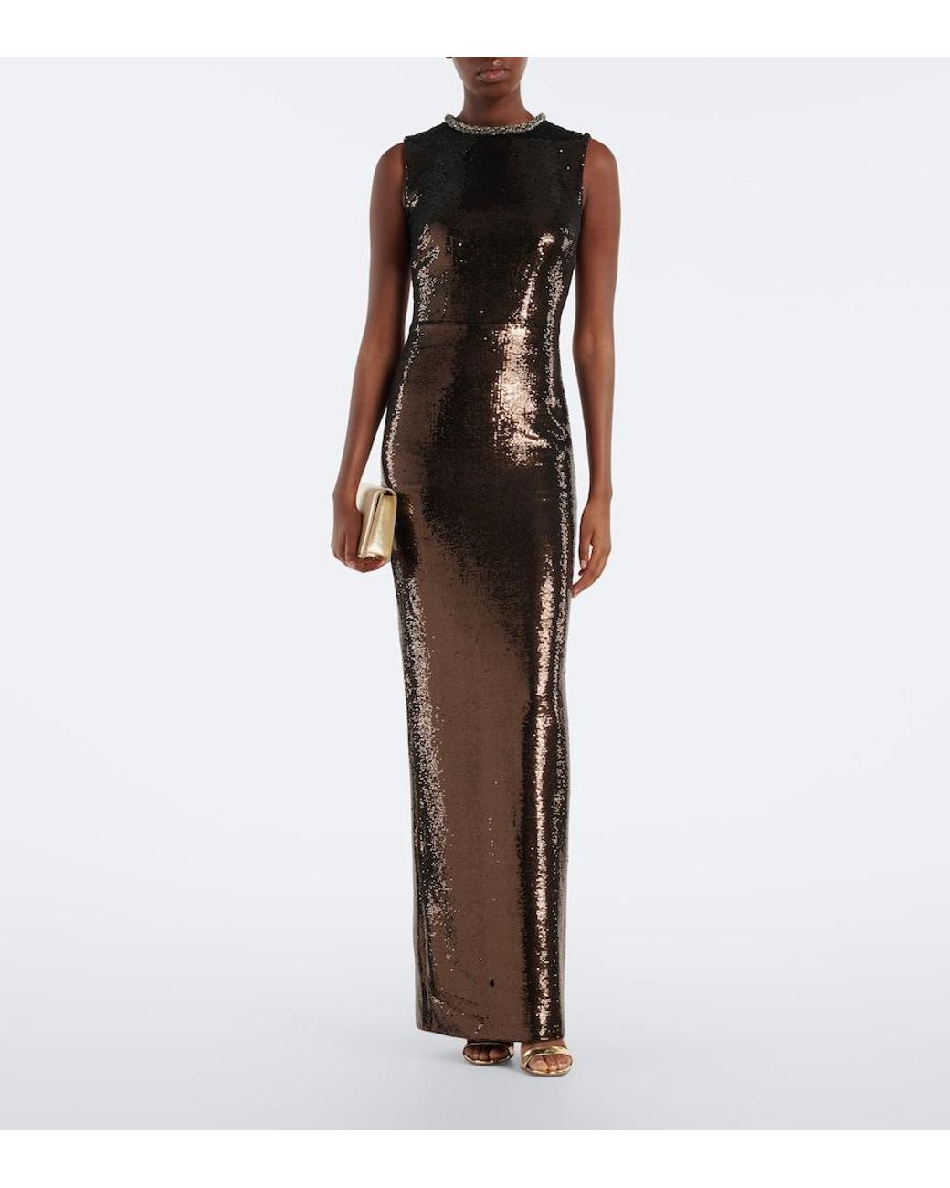 Roland Mouret Black Sequined Embellished Gown