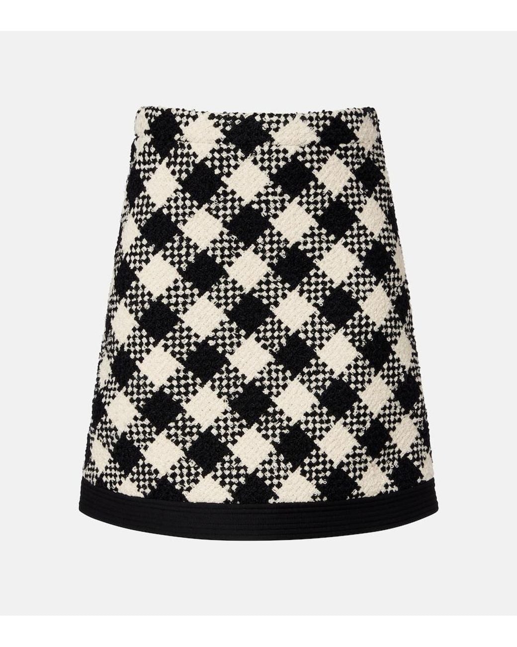 Valentino Garavani Black Cotton And Wool-Blend Tweed Miniskirt