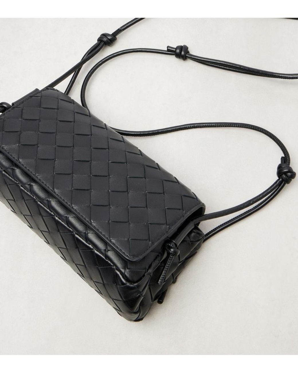 Bottega Veneta Black Notturno Leather Crossbody Bag