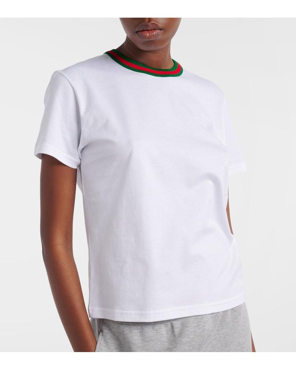 Gucci White Webstripe Cotton Jersey T-Shirt