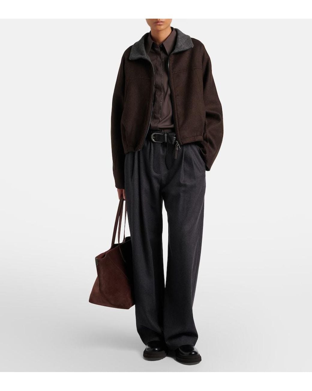 Brunello Cucinelli Black Monili Virgin Wool Jacket