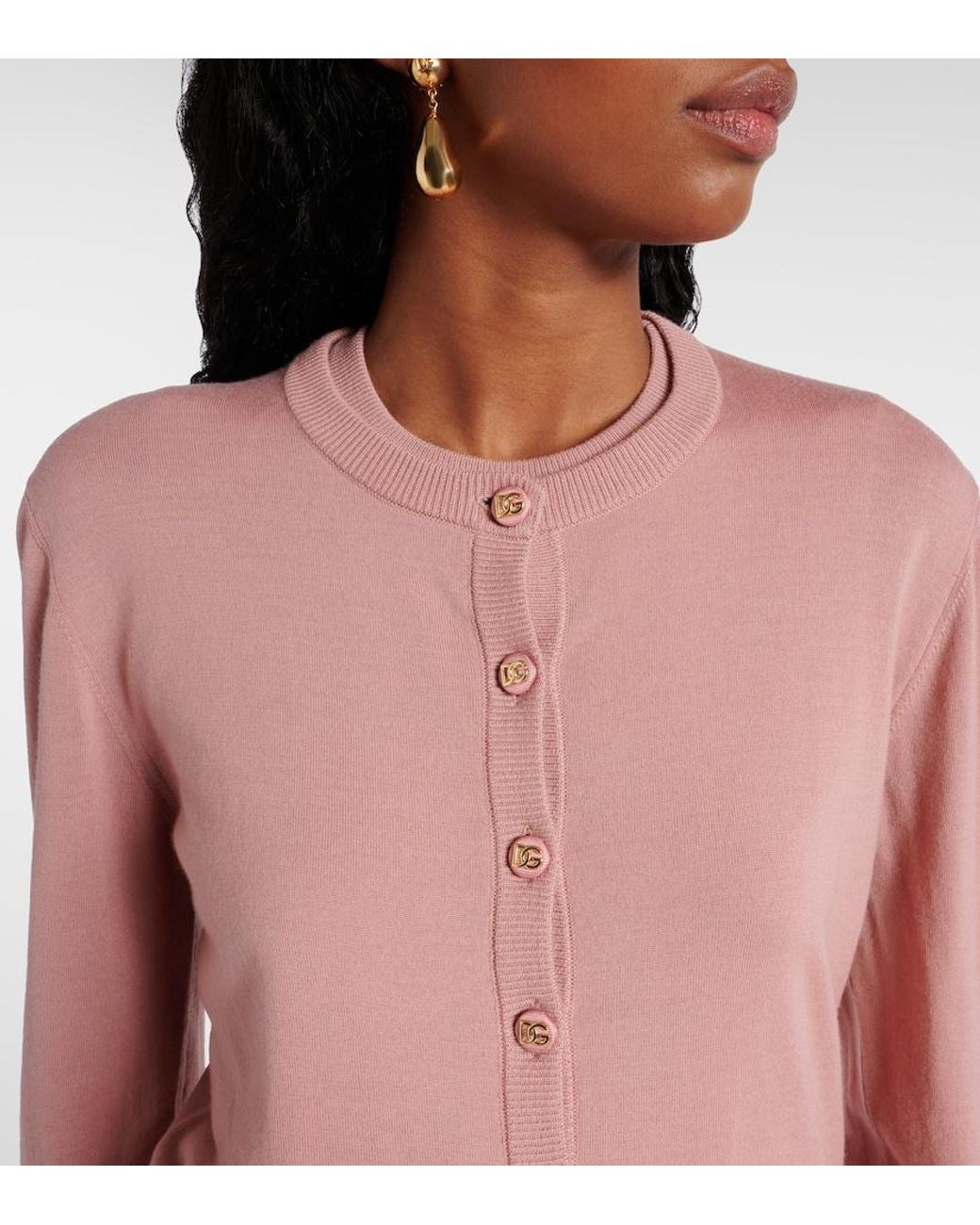 Dolce & Gabbana Pink Virgin Wool Cardigan