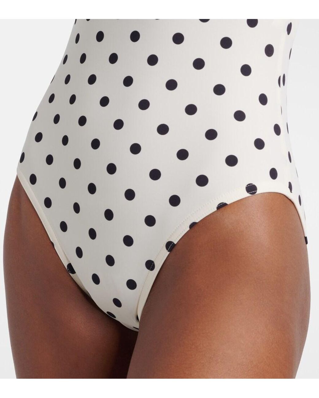 Karla Colletto White Polka-Dot Swimsuit