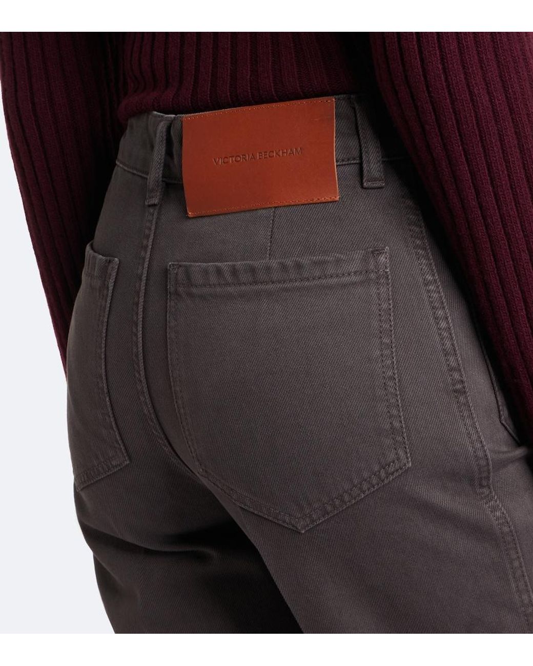Victoria Beckham Gray Alina Wide-Leg Jeans