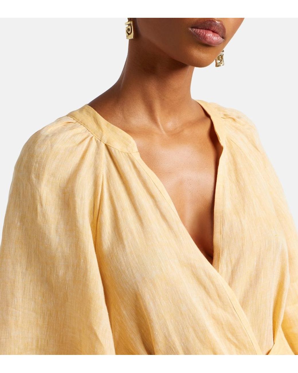 Eres Natural Audacieuse Belted Linen Maxi Dress