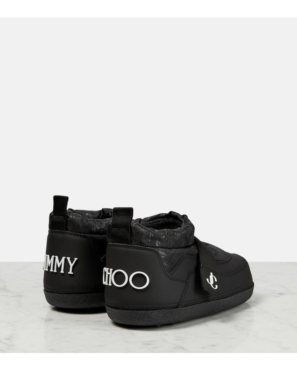 Jimmy Choo Black Yuko Flat Ankle Snow Boots