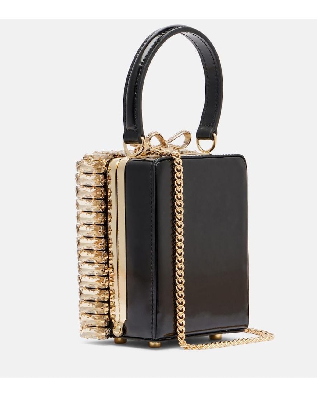 Self-Portrait Metallic Micro Crystal-Embellished Box Bag