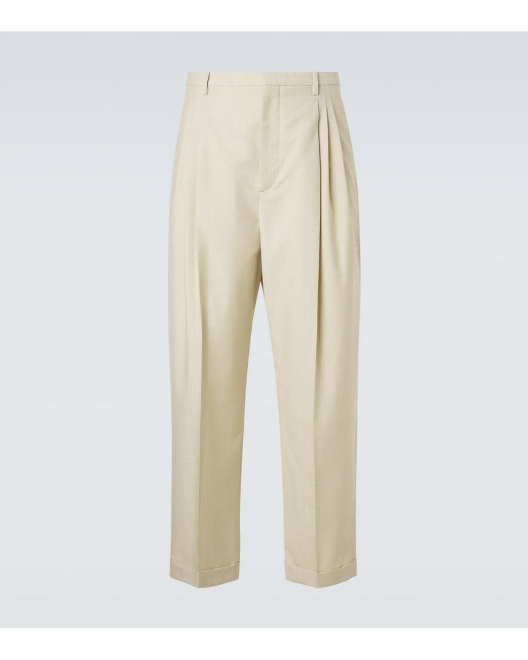 Bottega Veneta Natural Wool And Cotton Gabardine Suit Pants for men