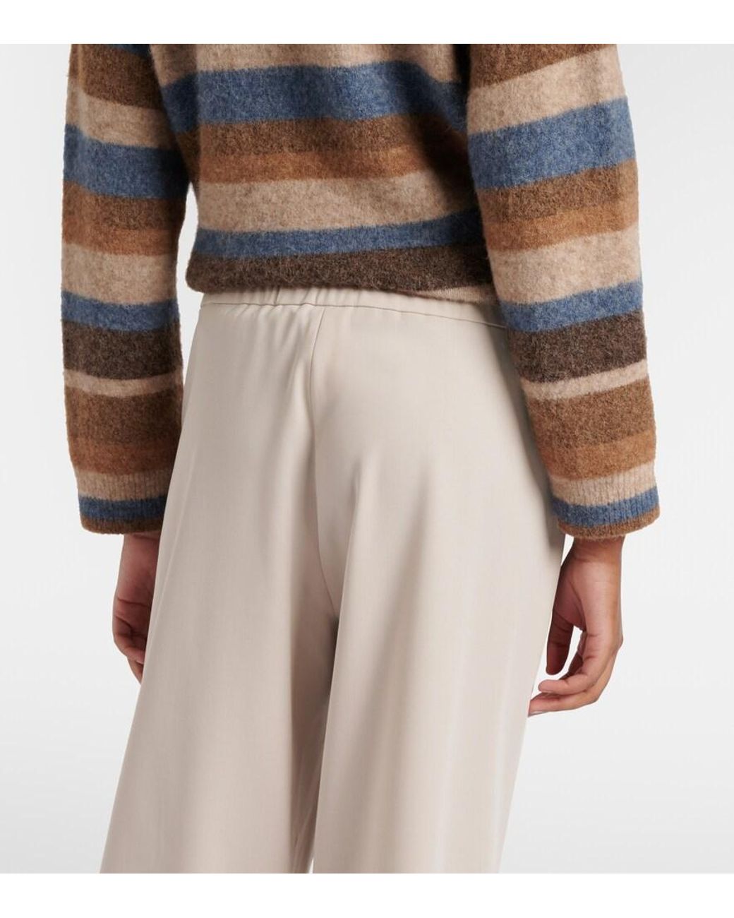 Max Mara Natural Margenta Virgin Wool Straight Pants