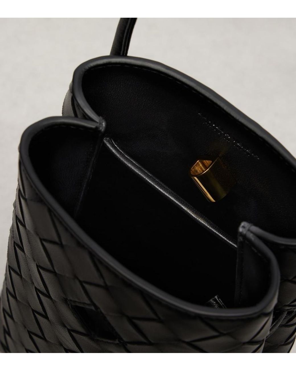 Bottega Veneta Black Andiamo Intrecciato Leather Phone Pouch