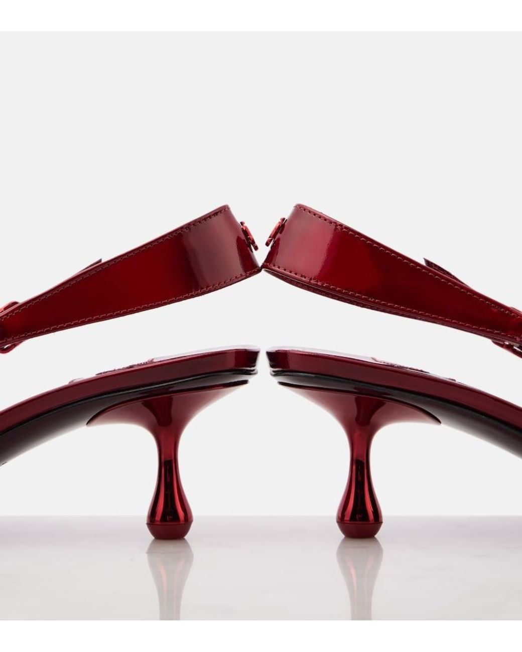 Jimmy Choo Red Amel 50 Patent Leather Slingback Pumps