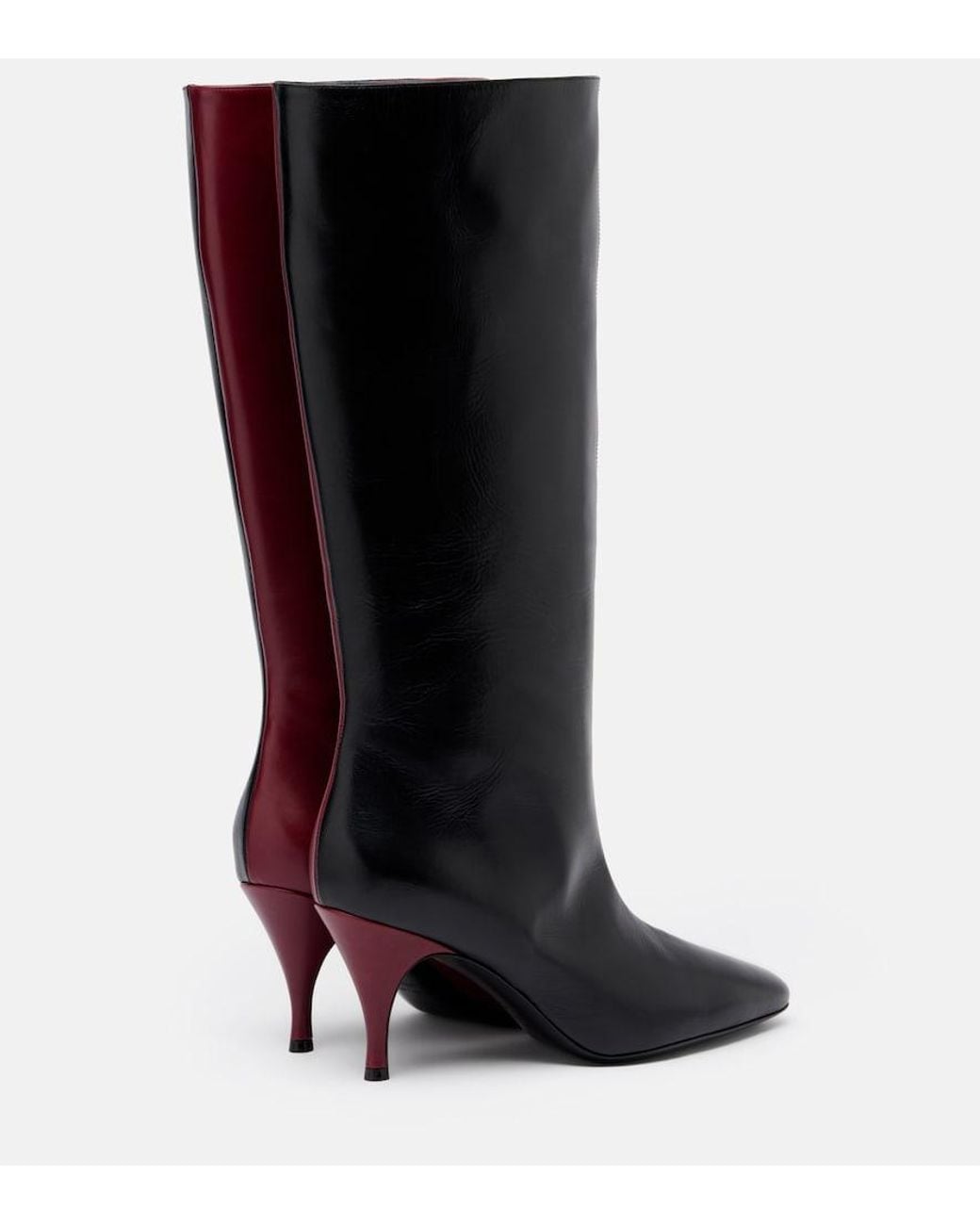Herbert Levine Red Two Faced Leather Knee-High Boots