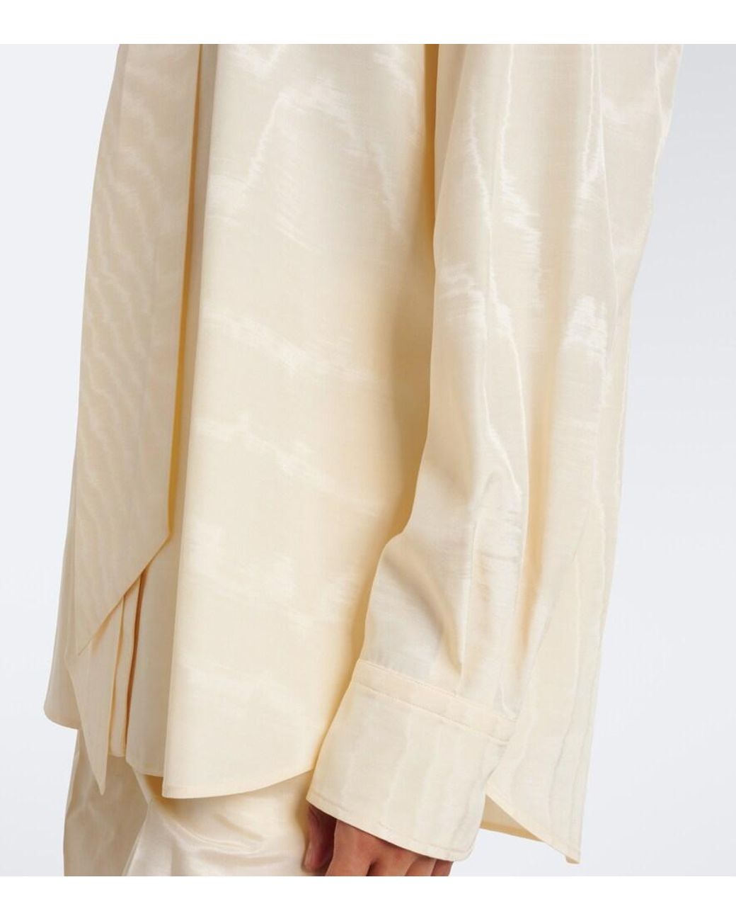 Stella McCartney White Tie-Neck Moire Blouse