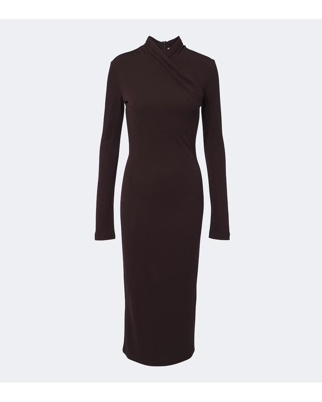 Max Mara Brown Jersey Midi Dress