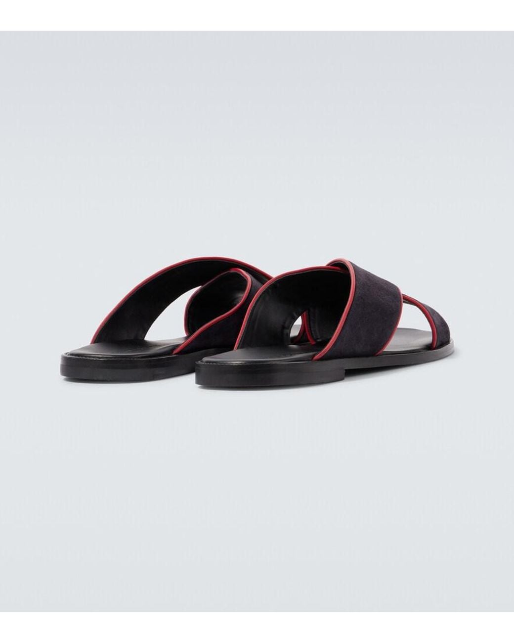 Manolo Blahnik Blue Otawi Suede Sandals for men