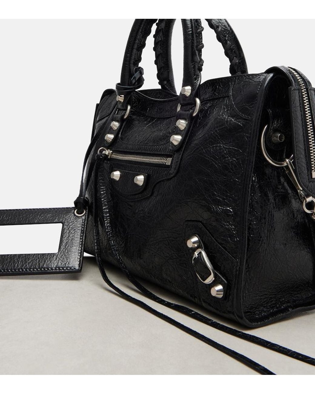 Balenciaga Black Le City Small Leather Top-Handle Bag