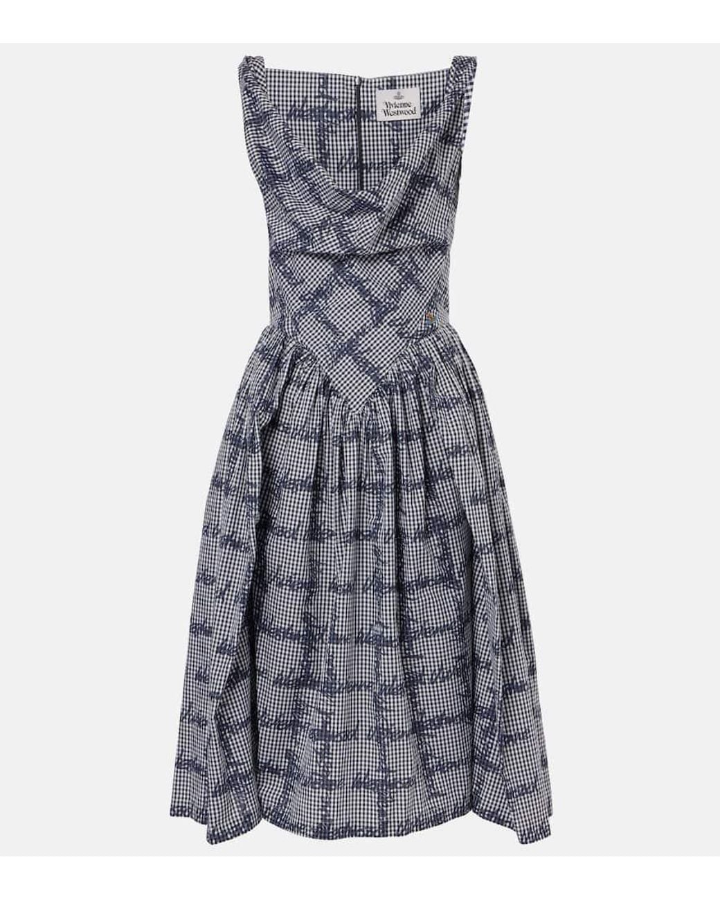 blue gingham corset dress Akil Corset Maxi Dress main image 0