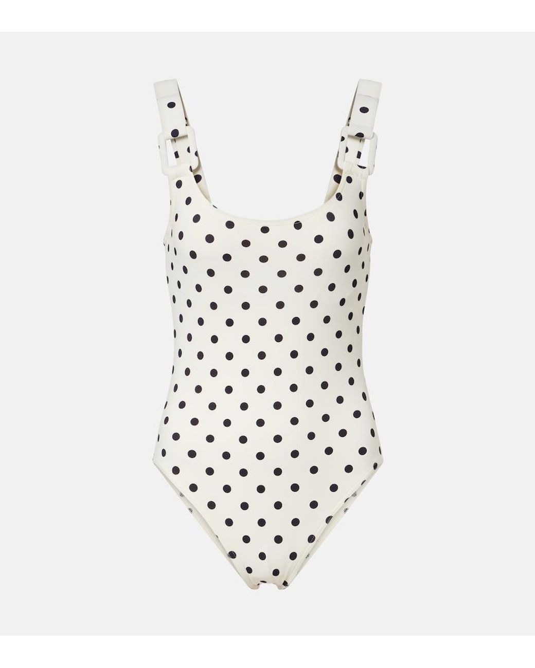 Karla Colletto White Polka-Dot Swimsuit