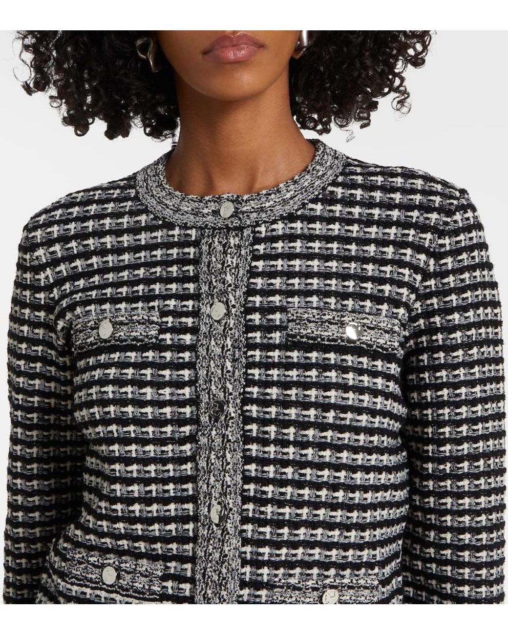 Tory Burch Black Jacquard Kendra Cardigan