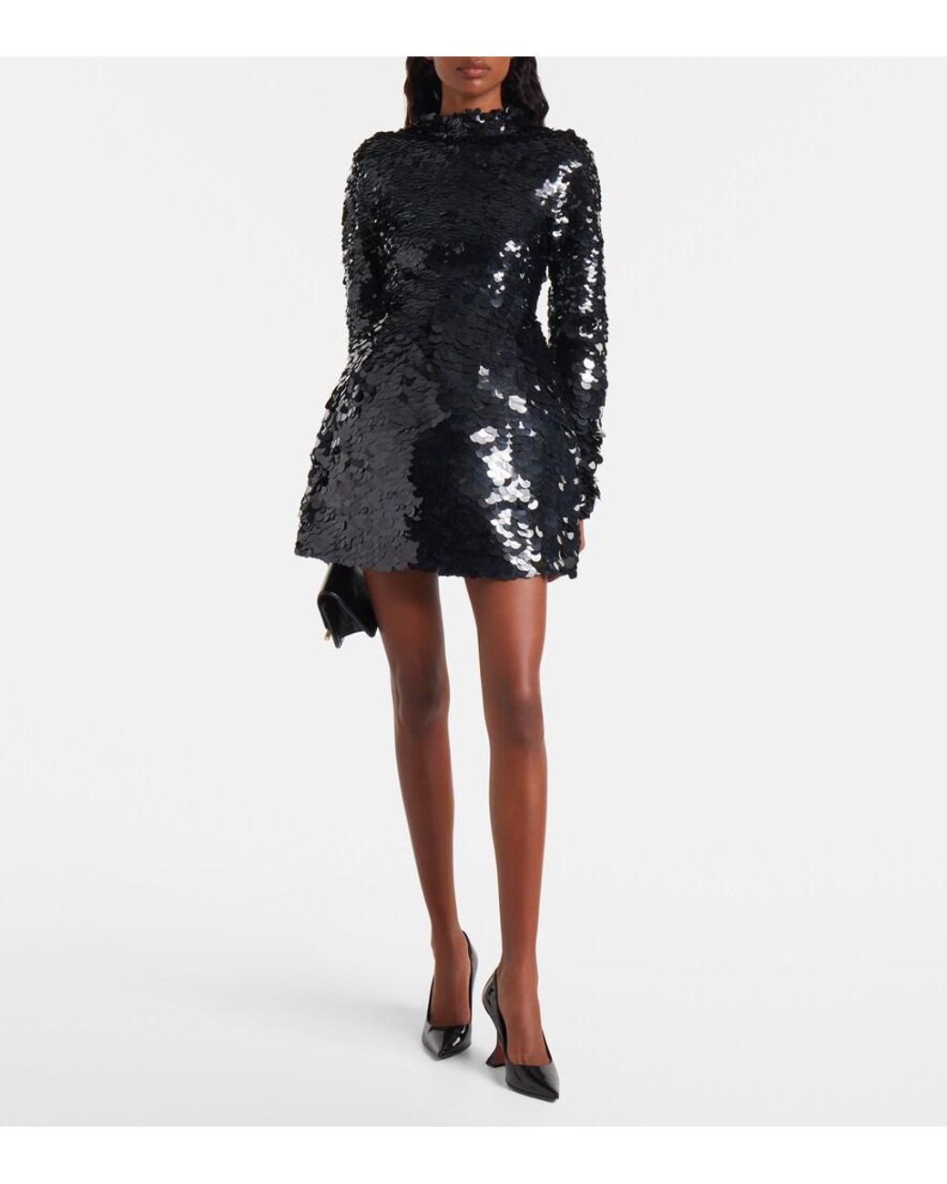 Sportmax Black Terfrite Sequined Jersey Minidress