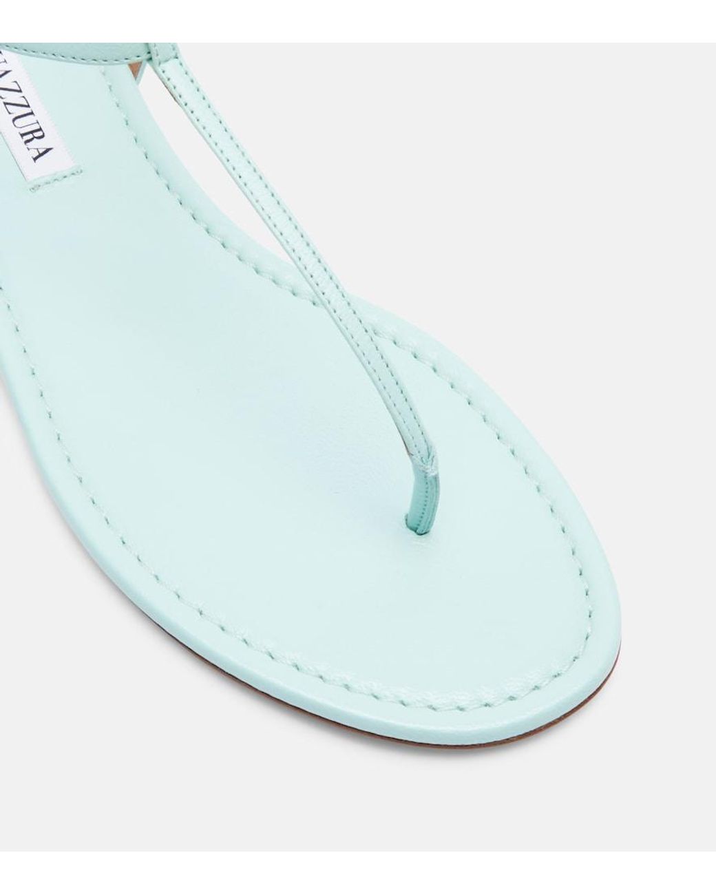 Aquazzura White Almost Bare Leather Thong Sandals