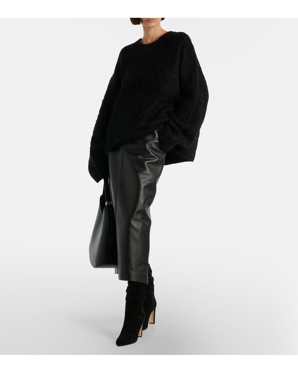Manolo Blahnik Black Calasso Suede Mid-Calf Boots