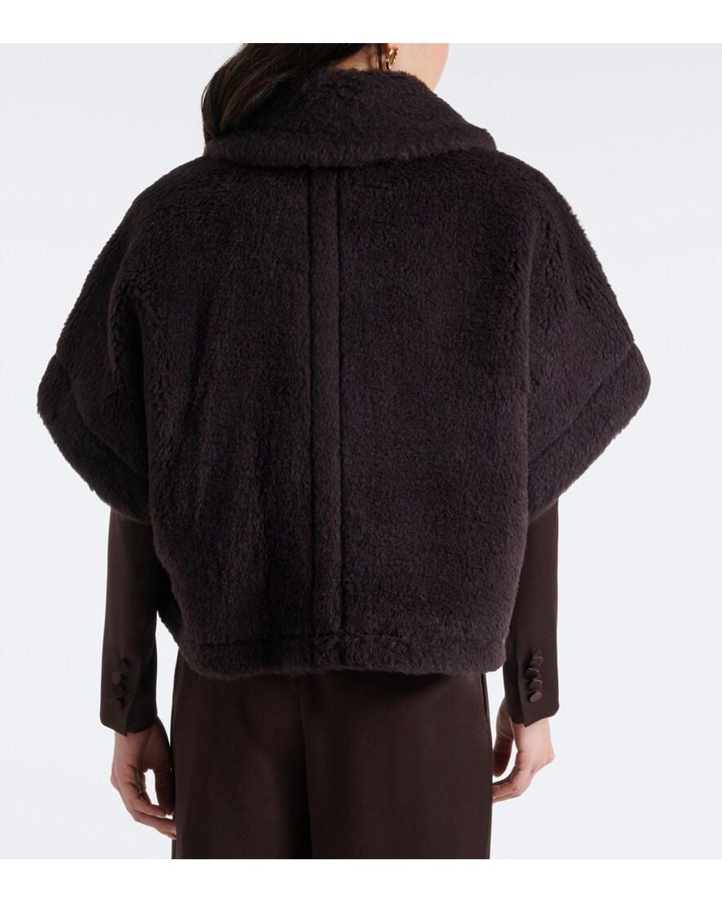 Max Mara Black Wool And Silk Teddy Jacket
