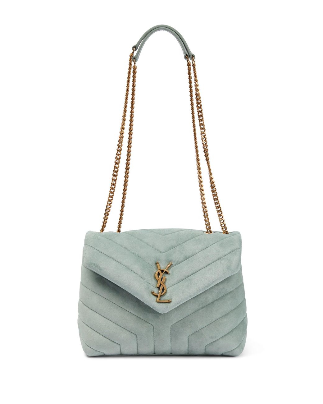Saint Laurent Loulou Small Suede Shoulder Bag in Green Lyst Canada