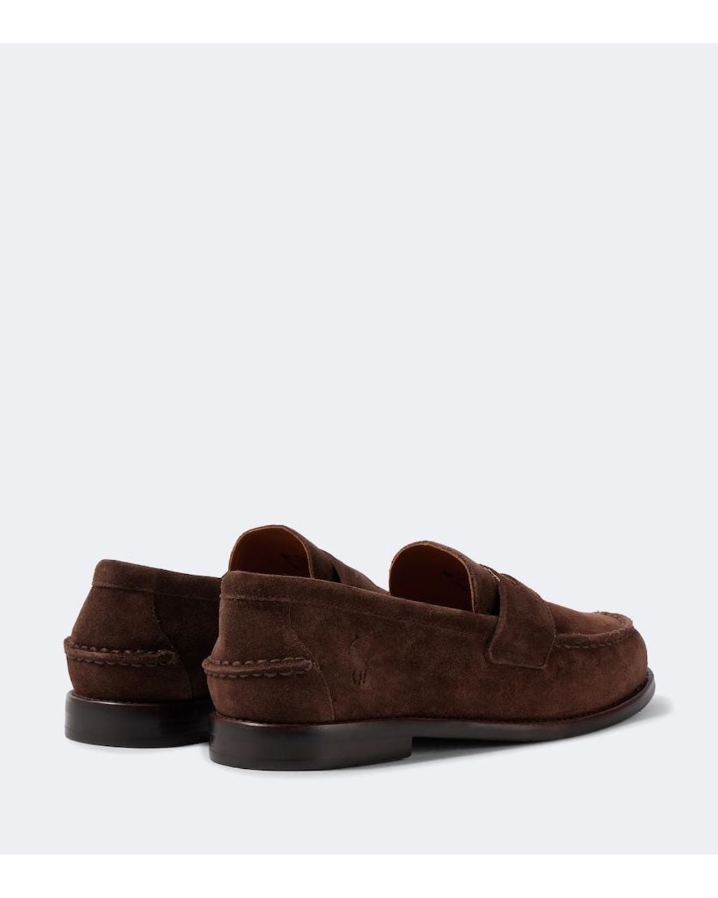 Polo Ralph Lauren Brown Logo Suede Loafers for men
