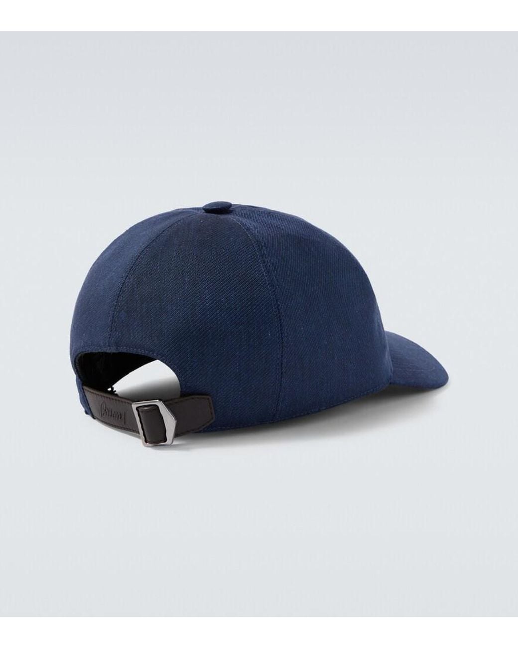 Brioni Baseballcap Aus Leinen Und Wolle in Blue für Herren
