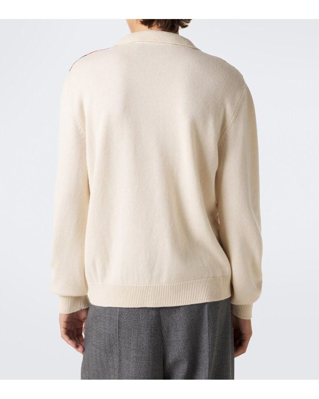 Valentino Garavani Multicolor Jacquard Cashmere Polo Sweater for men