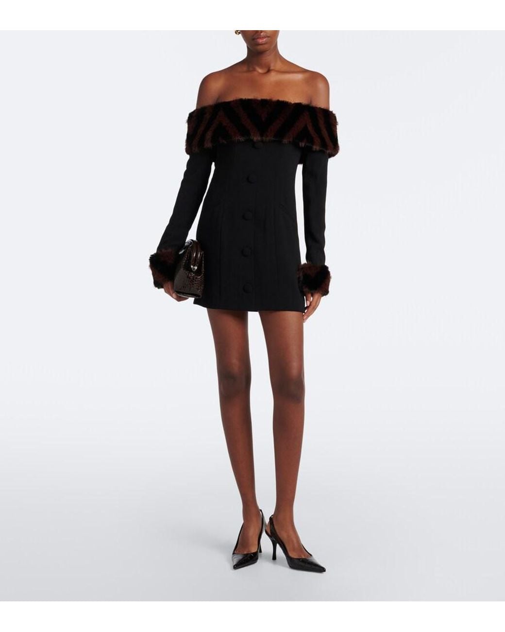 retroféte Black Elspeth Off-Shoulder Minidress