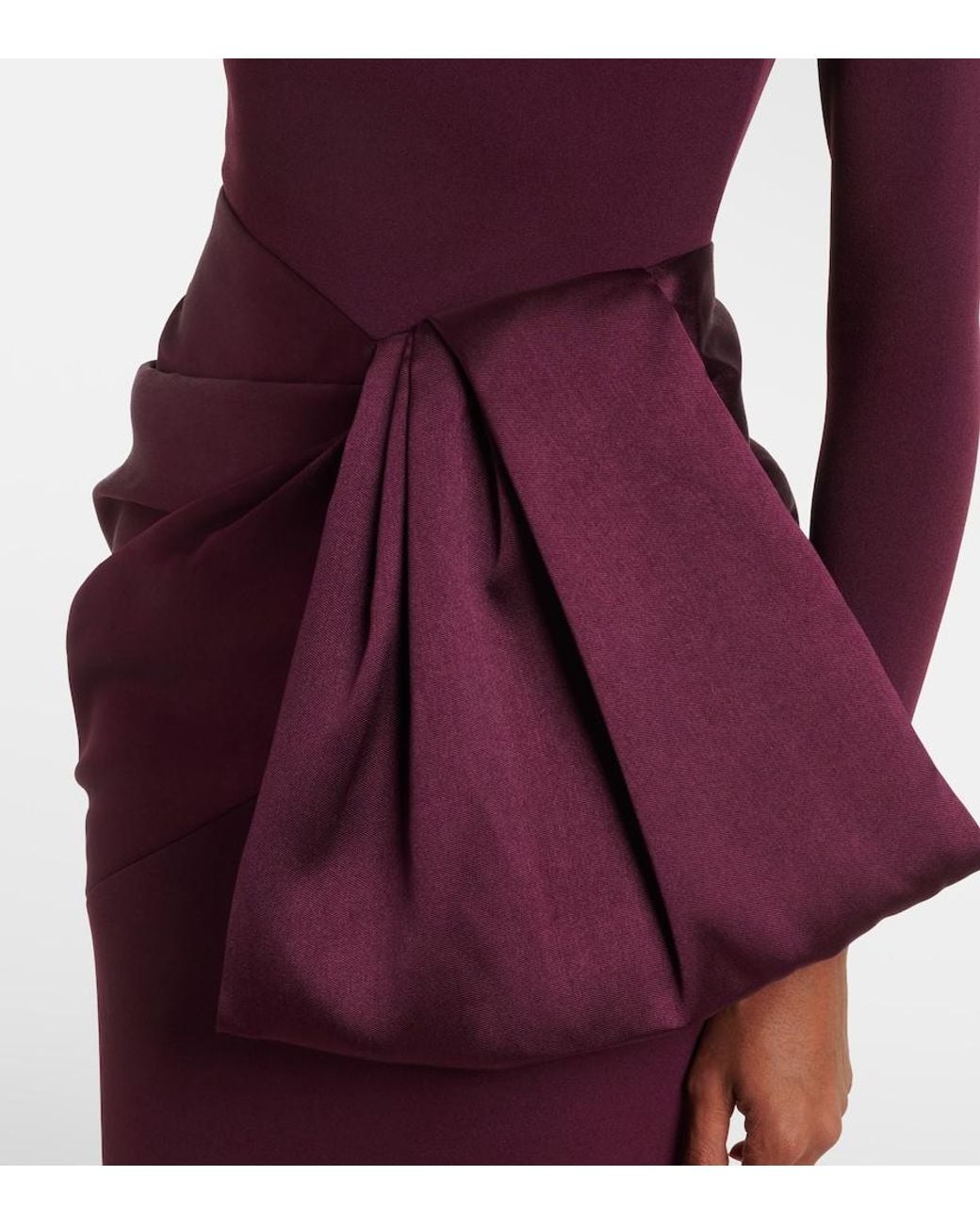 Solace London Purple Kori Satin-Trimmed Gown