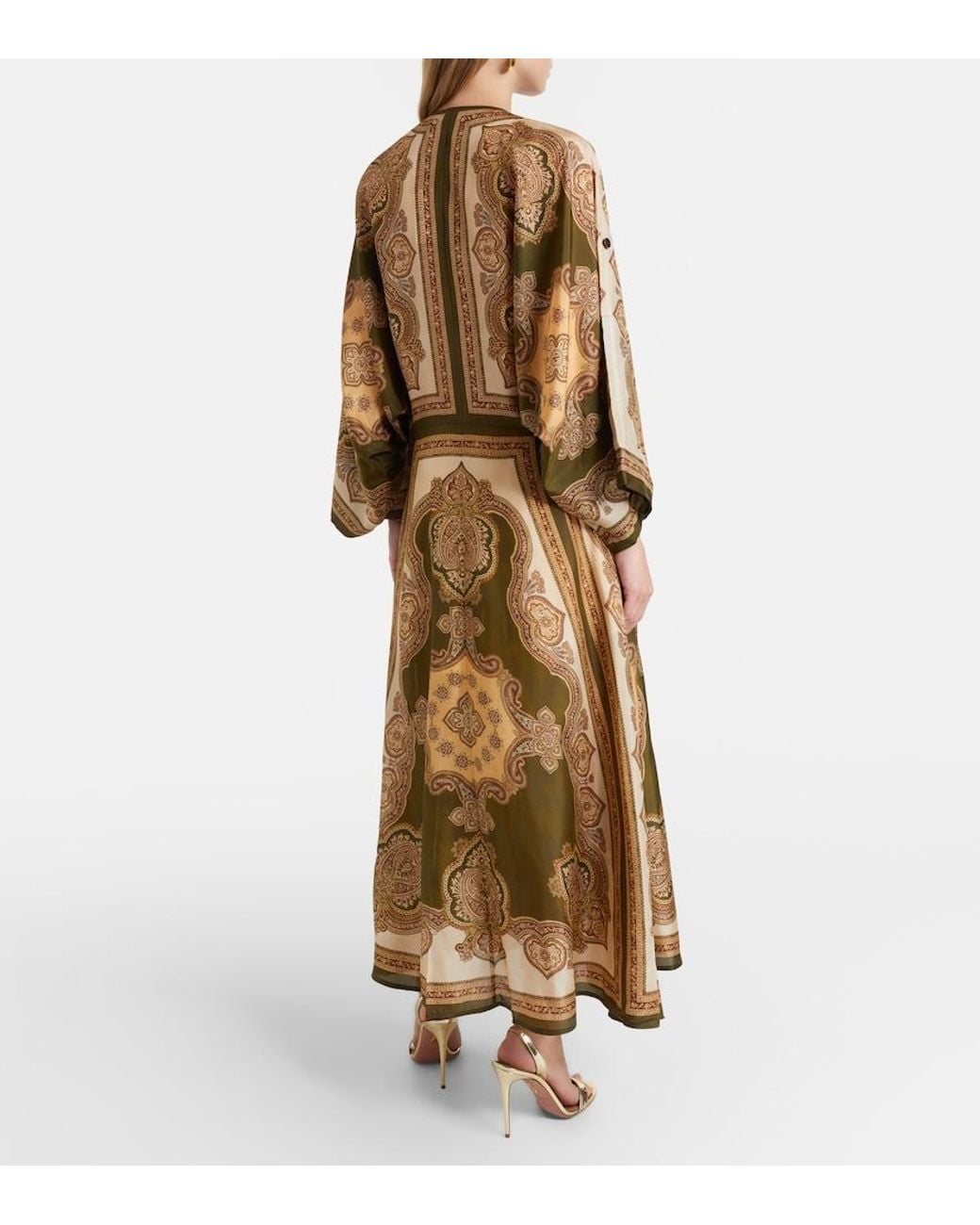 Zimmermann Natural Mahon Paisley Silk Midi Dress