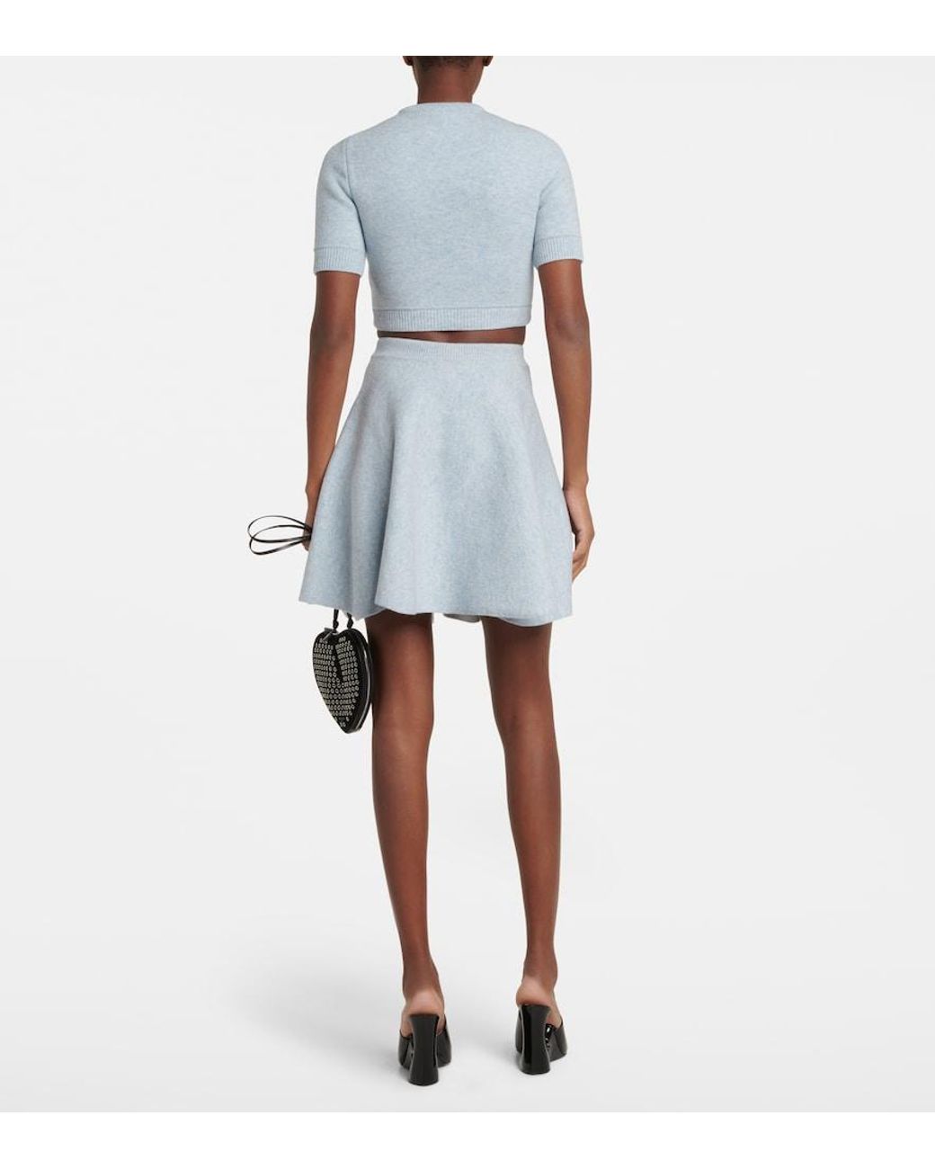Alaïa Blue Wool Crop Sweater